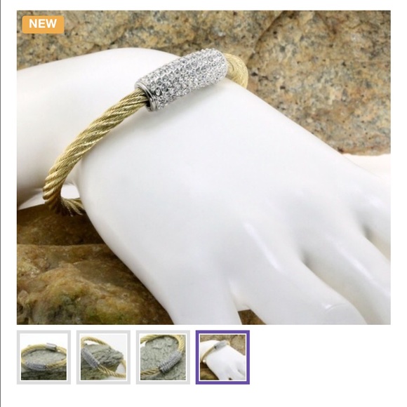 18k Gold Over Sterling Silver Layered Bracelet - Picture 3 of 4