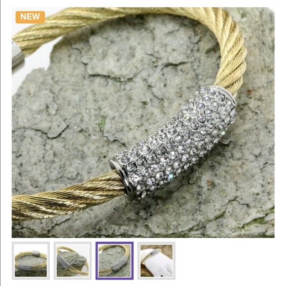 18k Gold Over Sterling Silver Layered Bracelet - Picture 4 of 4