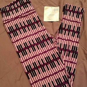 Lularoe leggings OS pink/purple piano keys