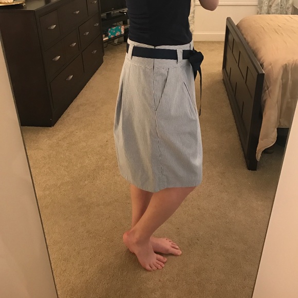 Light Blue Striped Skirt - Picture 2 of 3