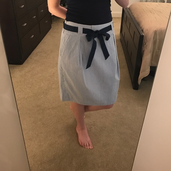 Light Blue Striped Skirt - Picture 3 of 3