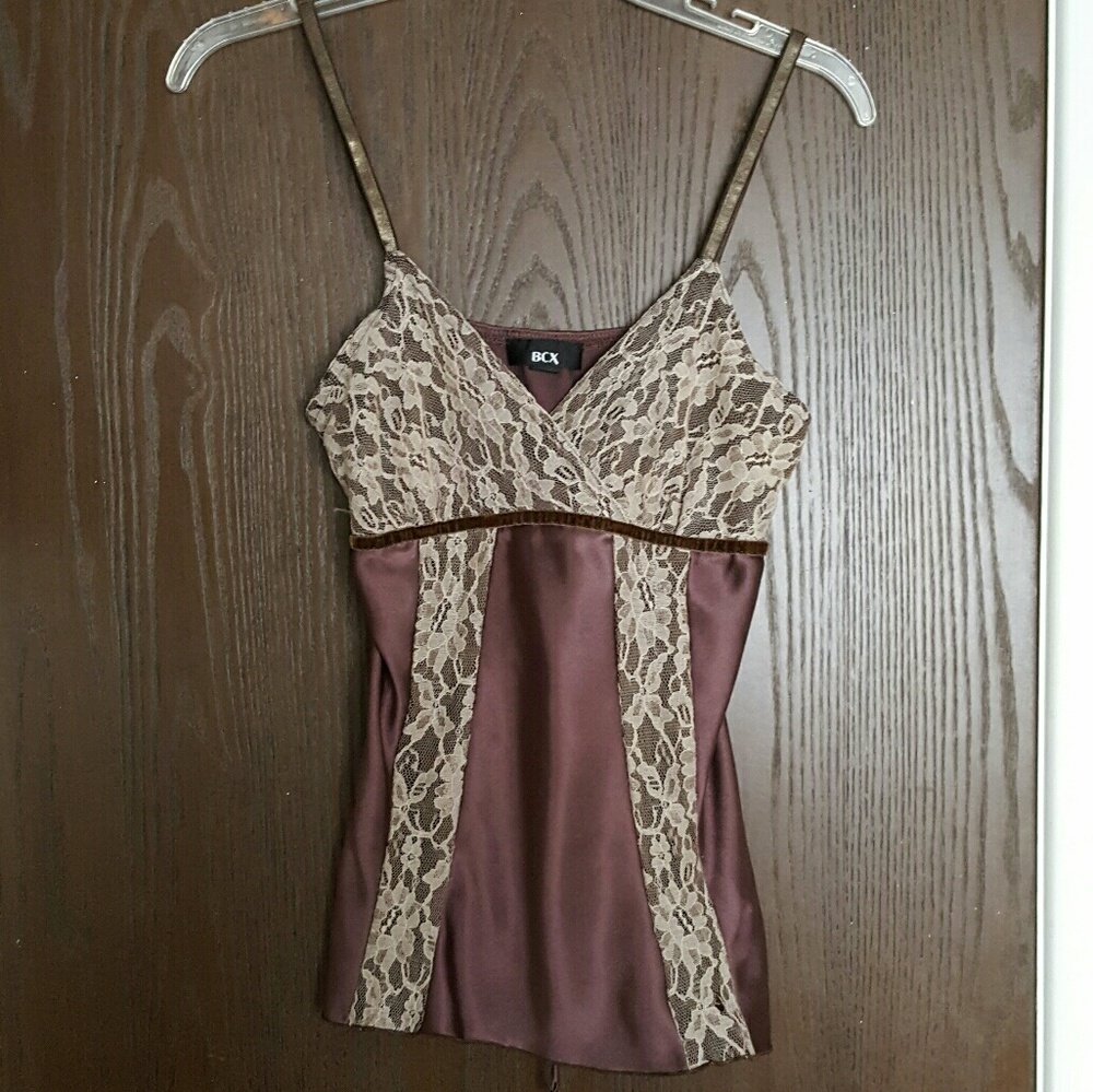BCX brown lace camisole