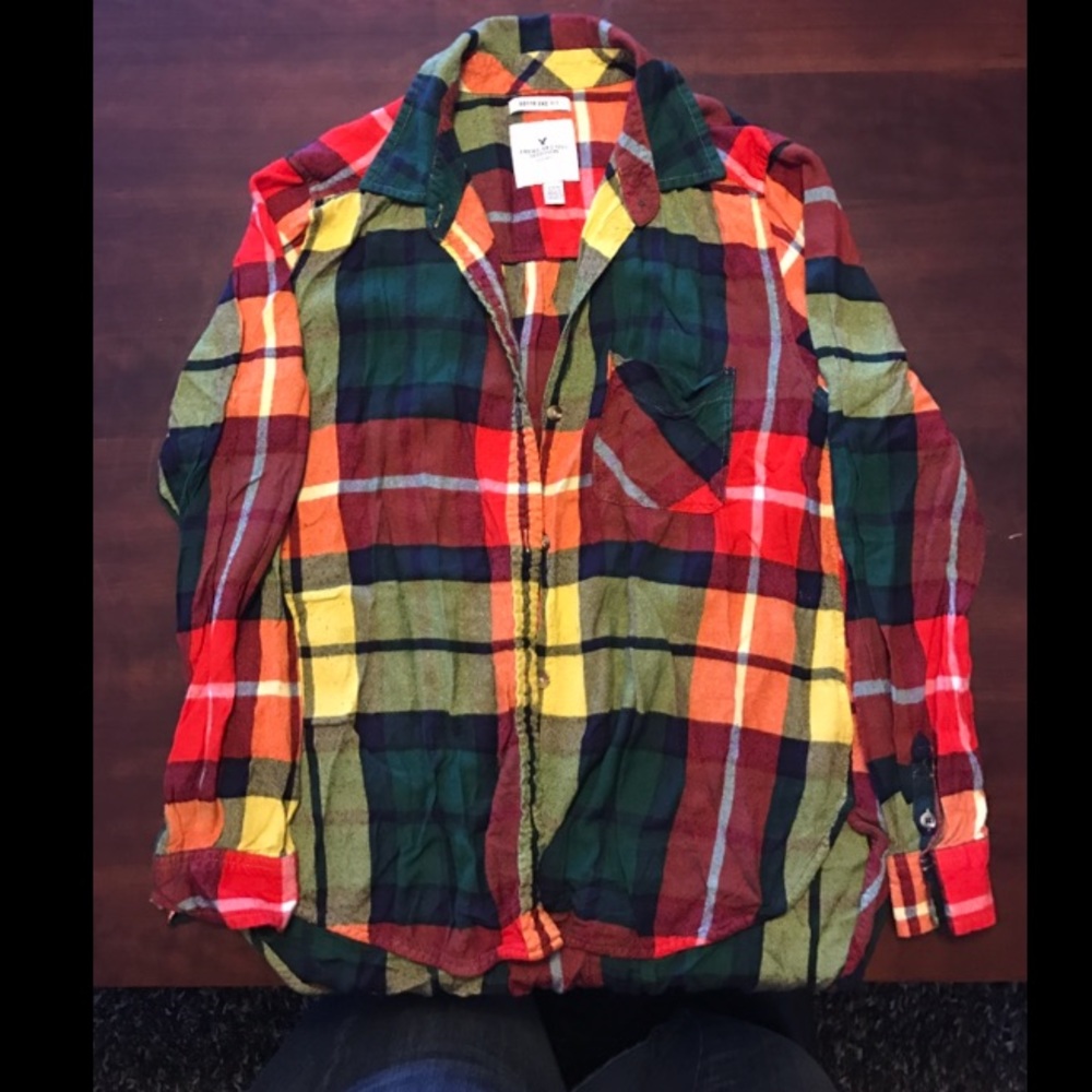 American Eagle Multi-Colored Plaid Shirt