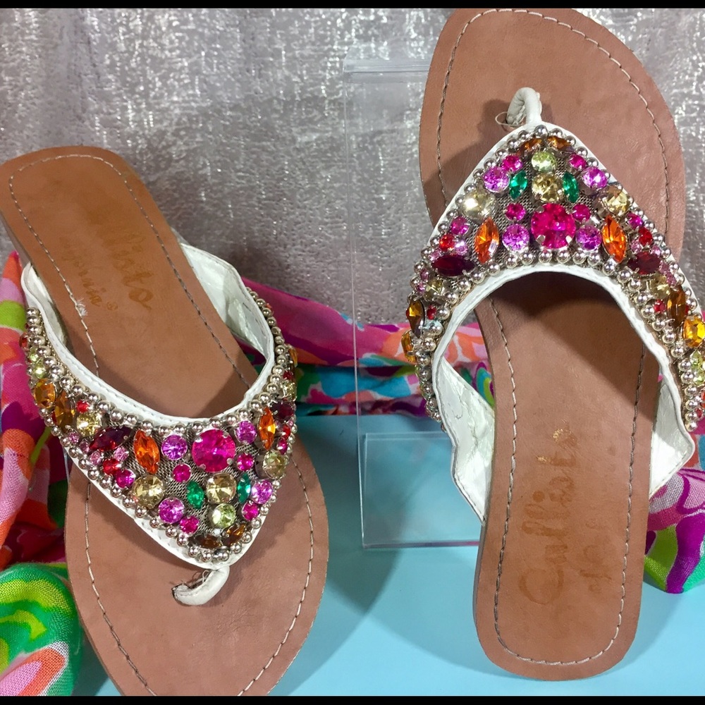 🏝CallistoOfCA✨Tellie BLING Gemstone Flat Thong👙