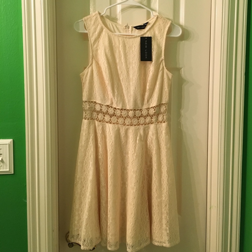 Cream cutout dress NWT