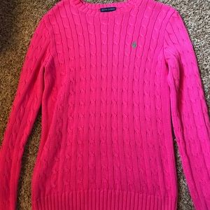 Ralph Lauren Polo cable knit sweater pink
