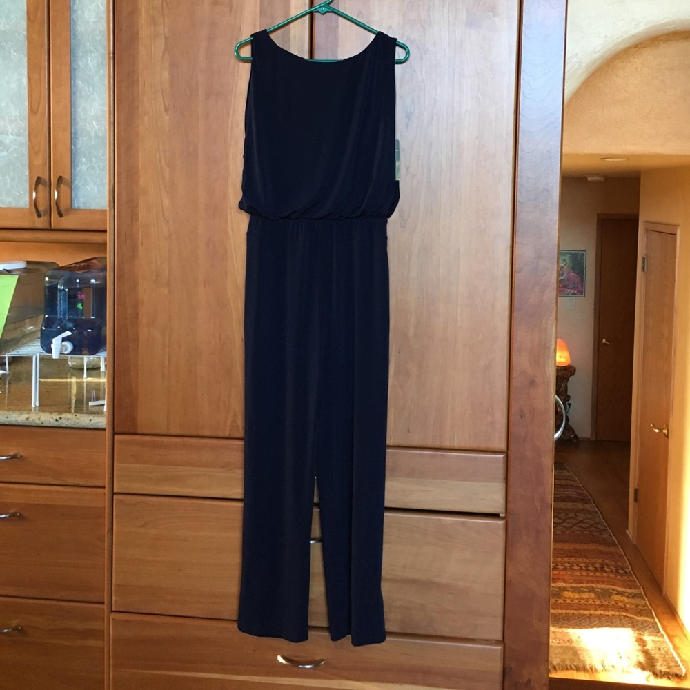 NWT Donna Ricco New York Navy Jumpsuit Sz 8