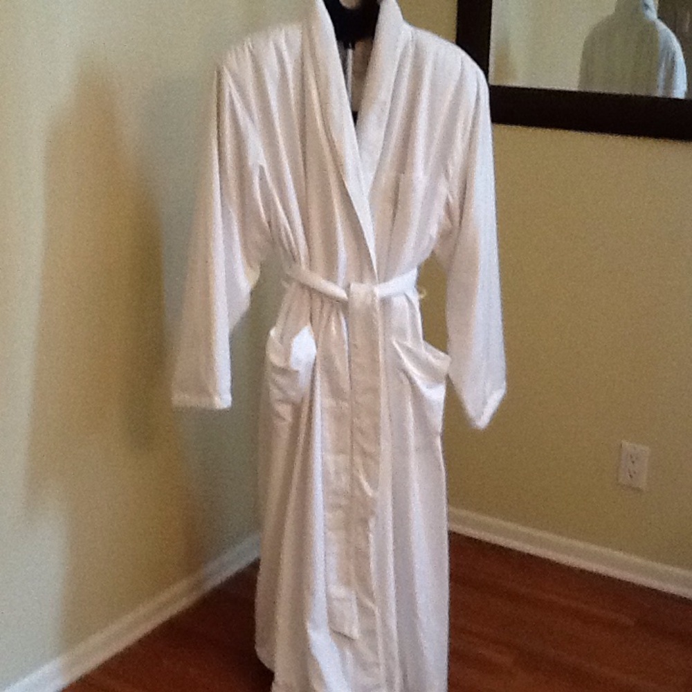 White microfiber spa robe