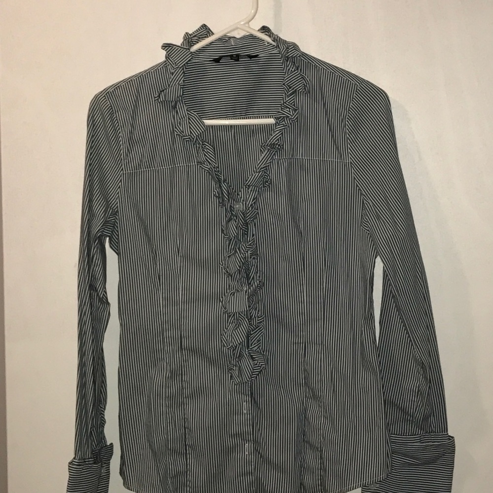 Dress shirt real and white stripes