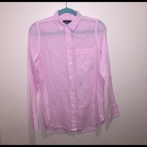 J.CREW white  pink pinstripe button up never worn!