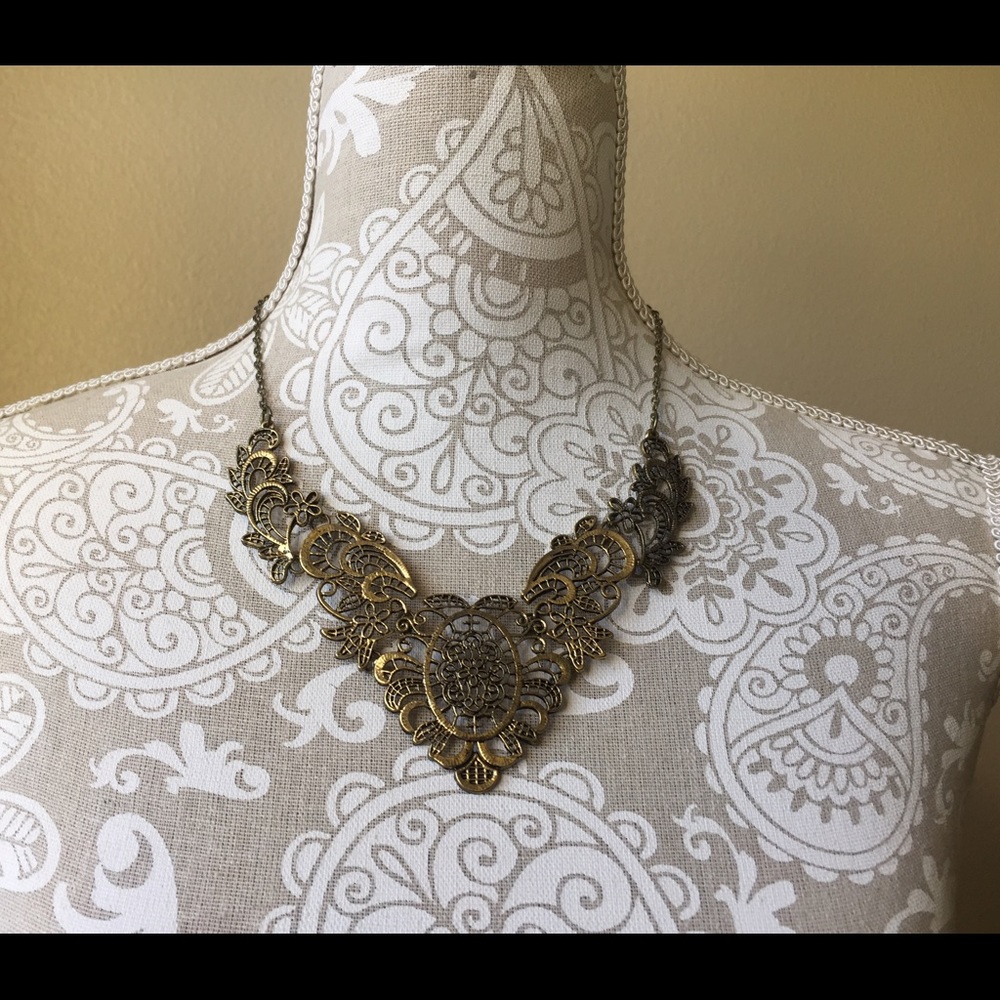 Rustic Bronze Vintage Collar Necklace