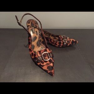 Dolce & Gabbana animal printed 'hair' sling backs