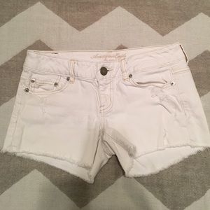 White AEO Jean Shorts.