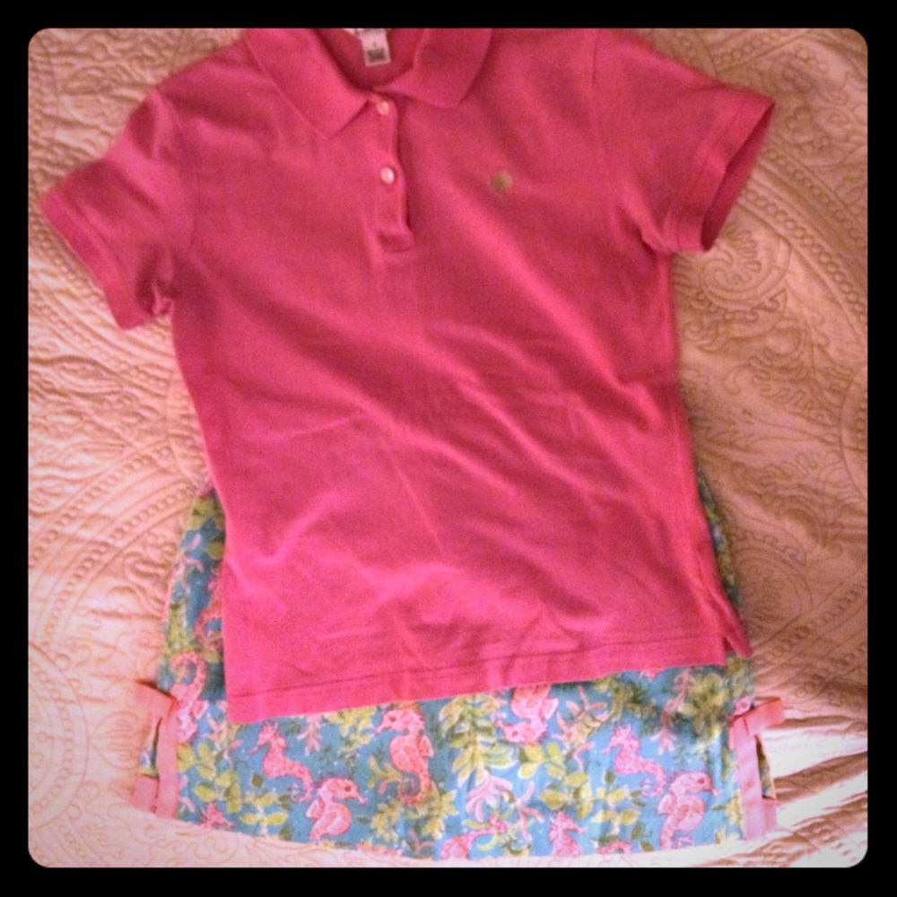 SOLD Small Lilly Pulitzer Pink Polo shirt