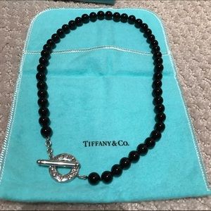 Tiffany & Co. Onyx Black bead toggle necklace