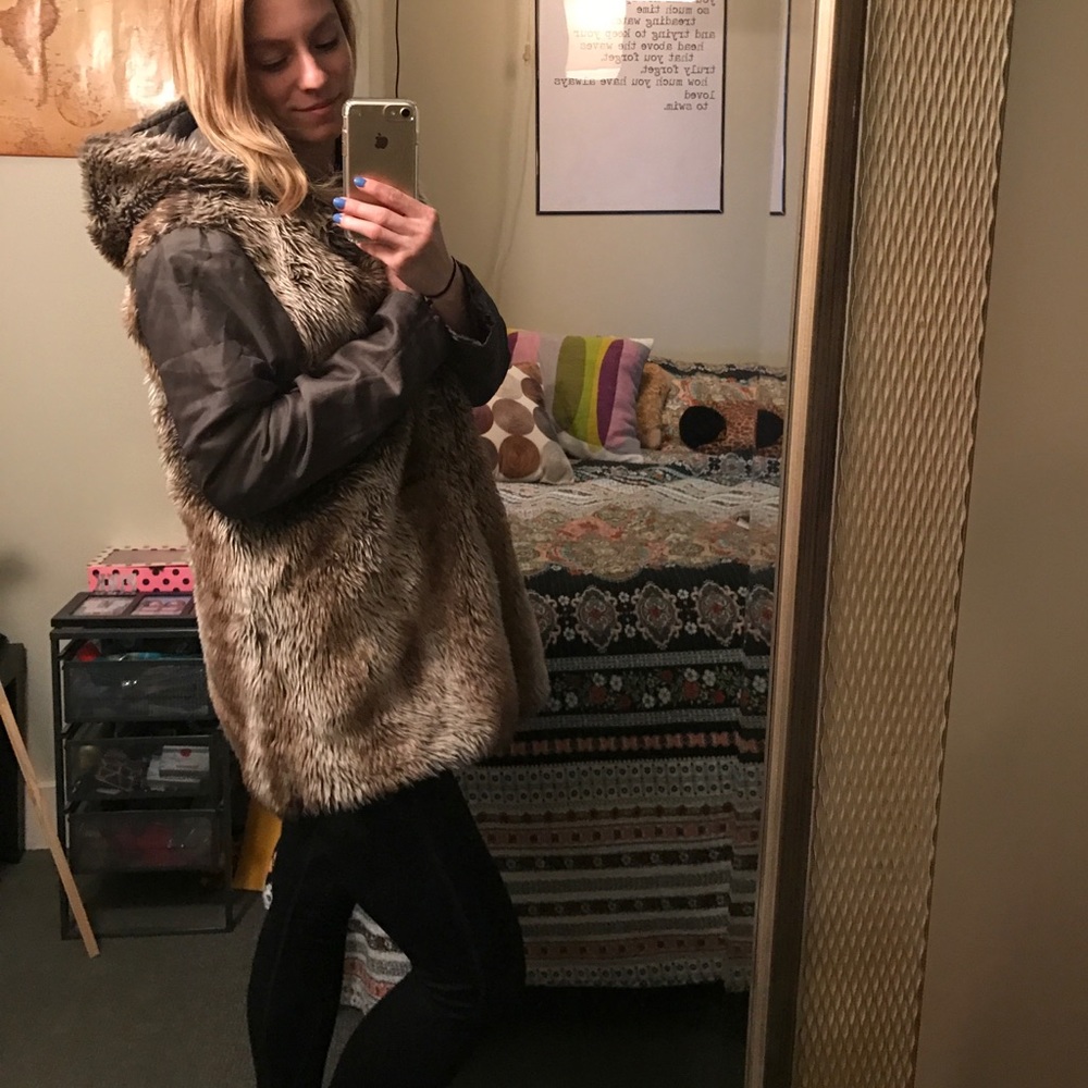 Olive Green Fur Jacket