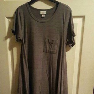 LULAROE XXS GREY W/BLACK PIN STRIPES CARLY