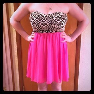 Pink and Black Cocktail Dress