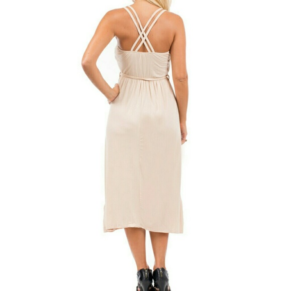 Beige Embellished Maxi Dress - Picture 2 of 4