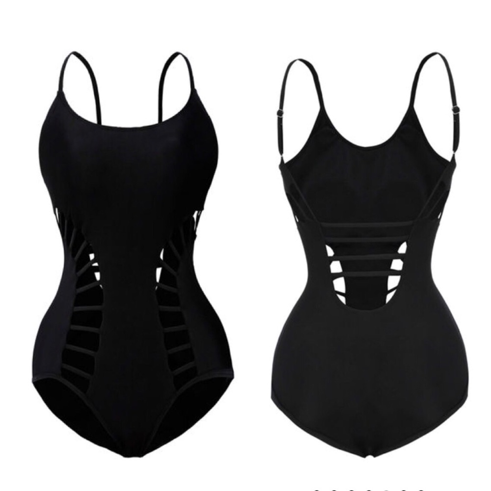 Black One Piece Monokini Swimsuit BRAND NEW!! - Picture 3 of 3