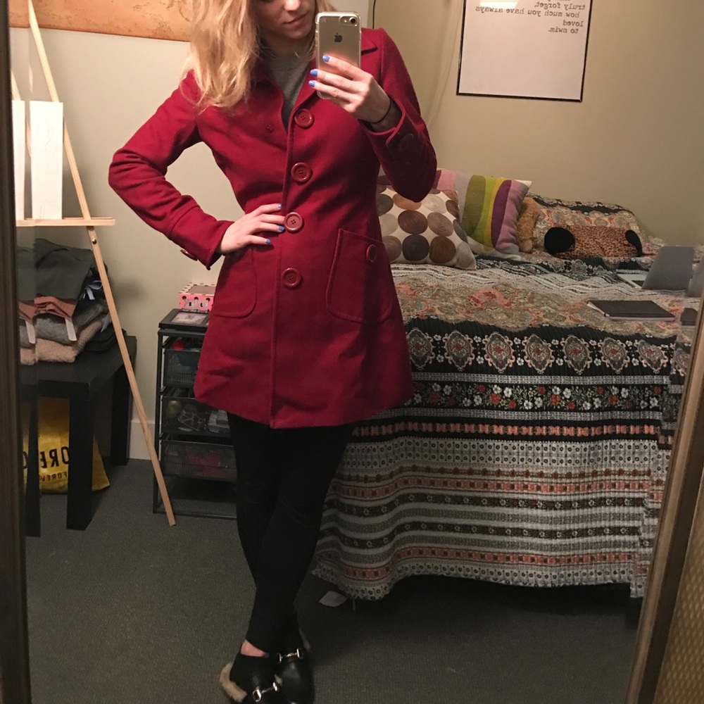 Red Pea Coat