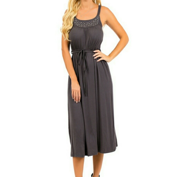 Charcoal Embellished Maxi Dress - Picture 4 of 4