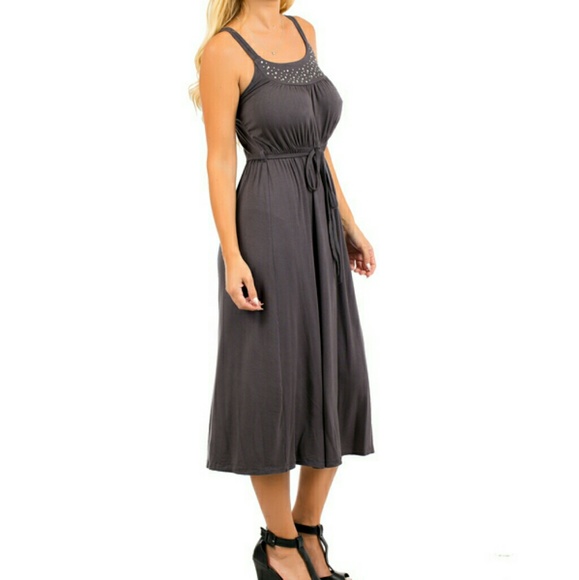 Charcoal Embellished Maxi Dress - Picture 2 of 4