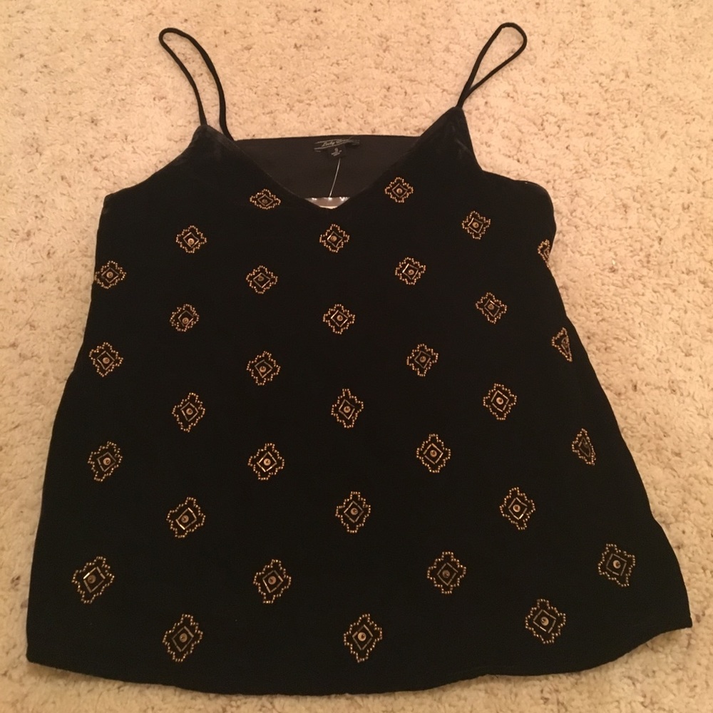 SALE NWT Lucky Brand top w/ gold embellishments