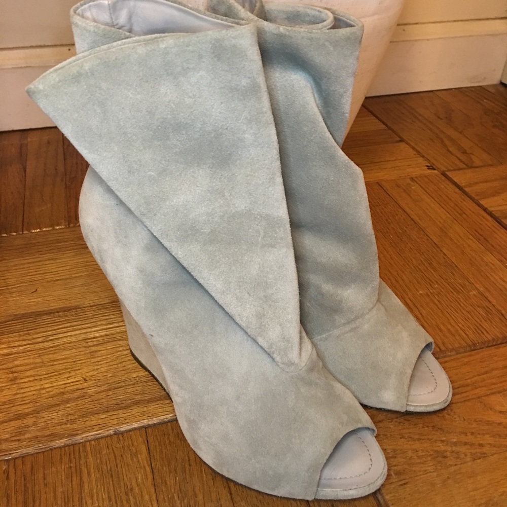 Donna Karan Ankle Booties w/ Peep Toe