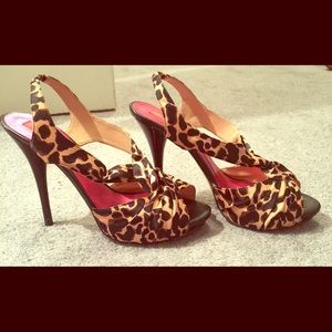 Betsey Johnson Leopard Slingback Heels
