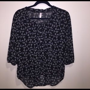 Target Navy blue chiffon 3/4 sleeve blouse