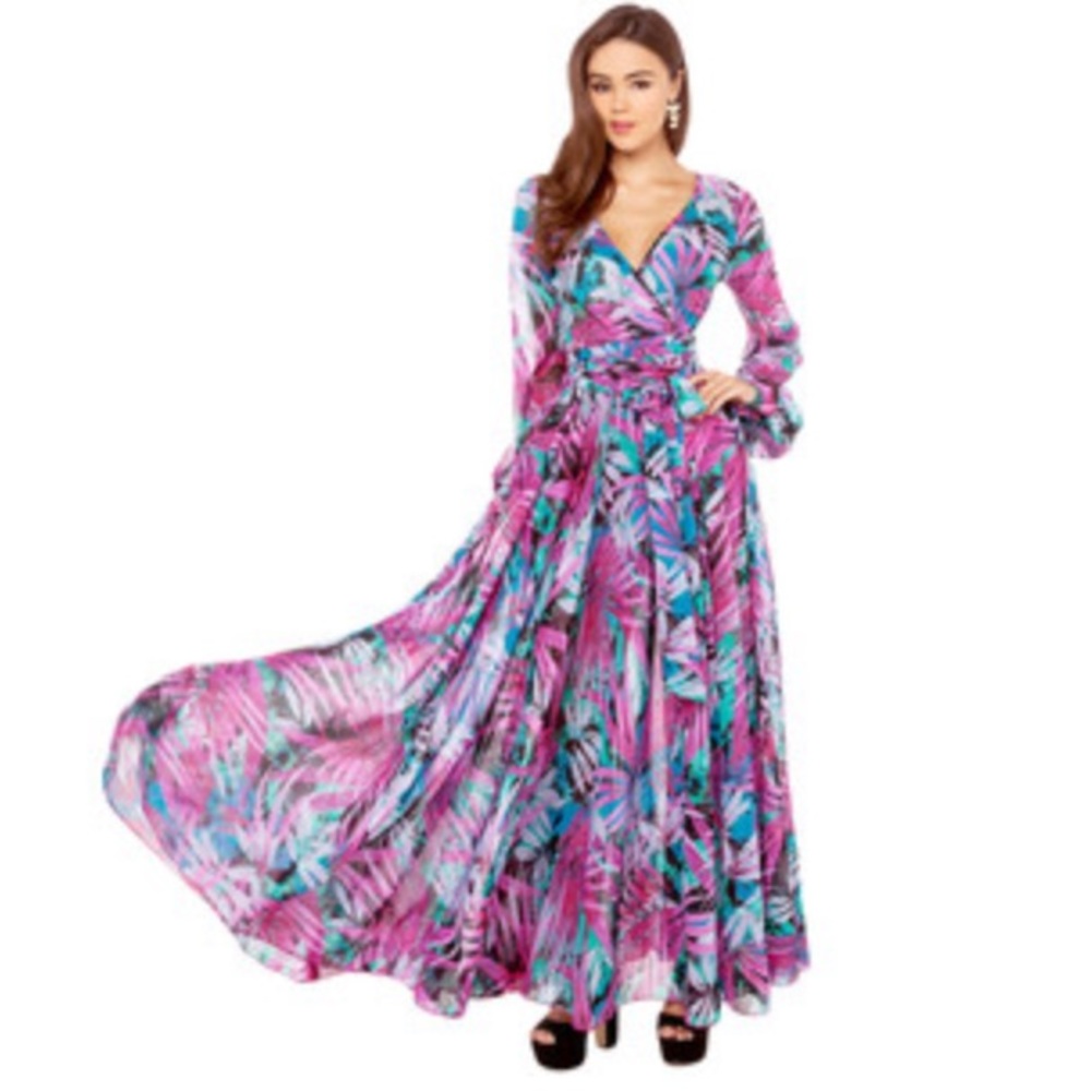 Akira Tropical Print Dress