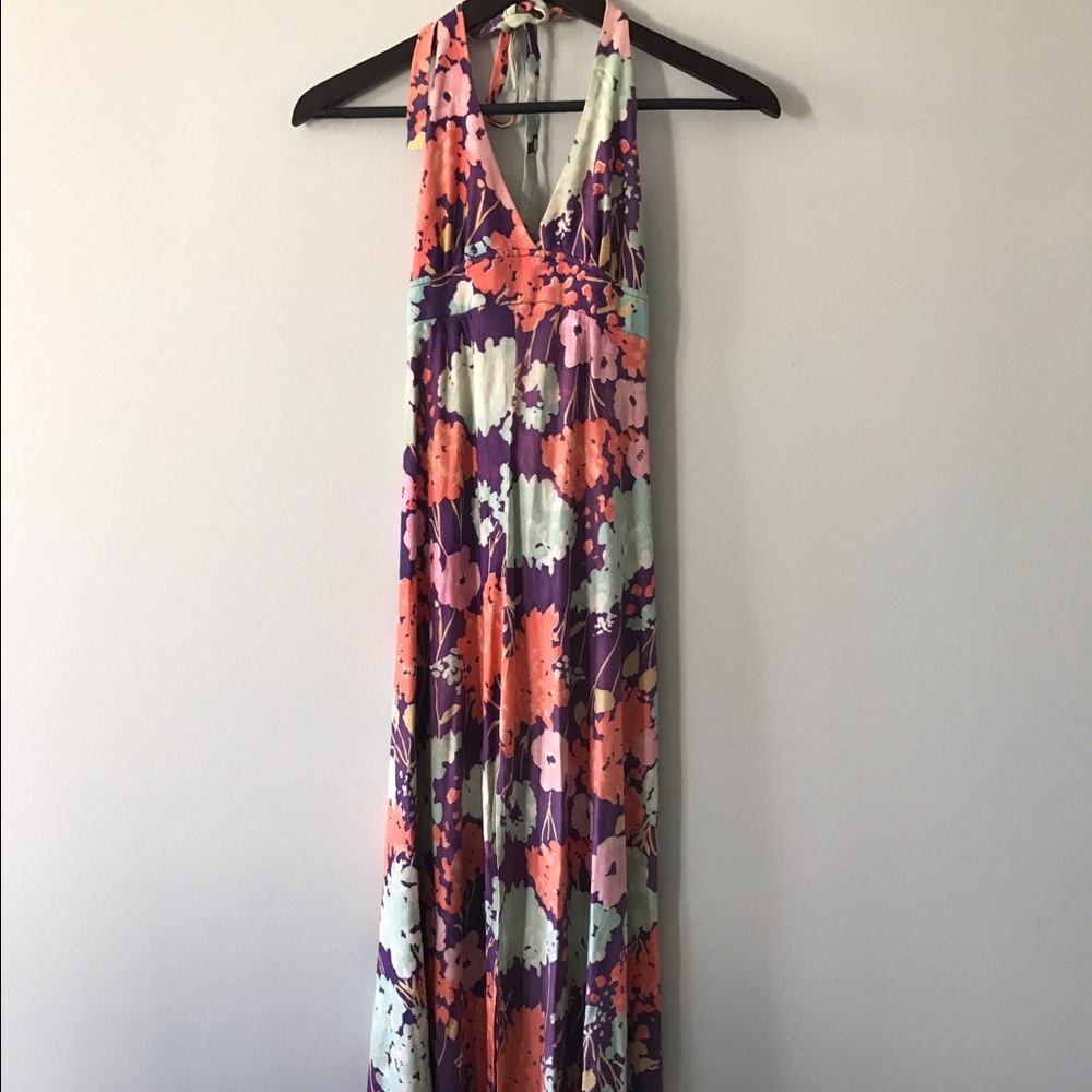 XS Sexy Floral Hawaiian Maxi Dress