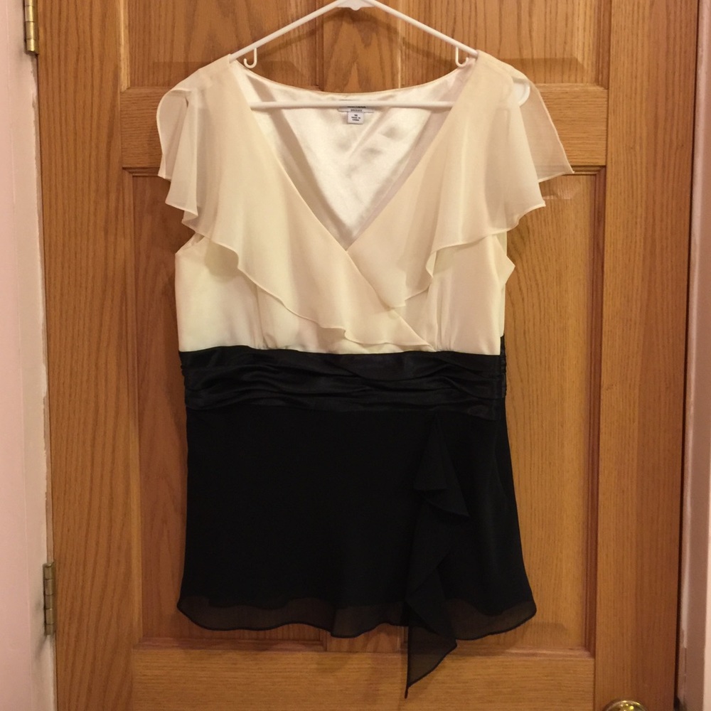 Women's off white/black dressy tank