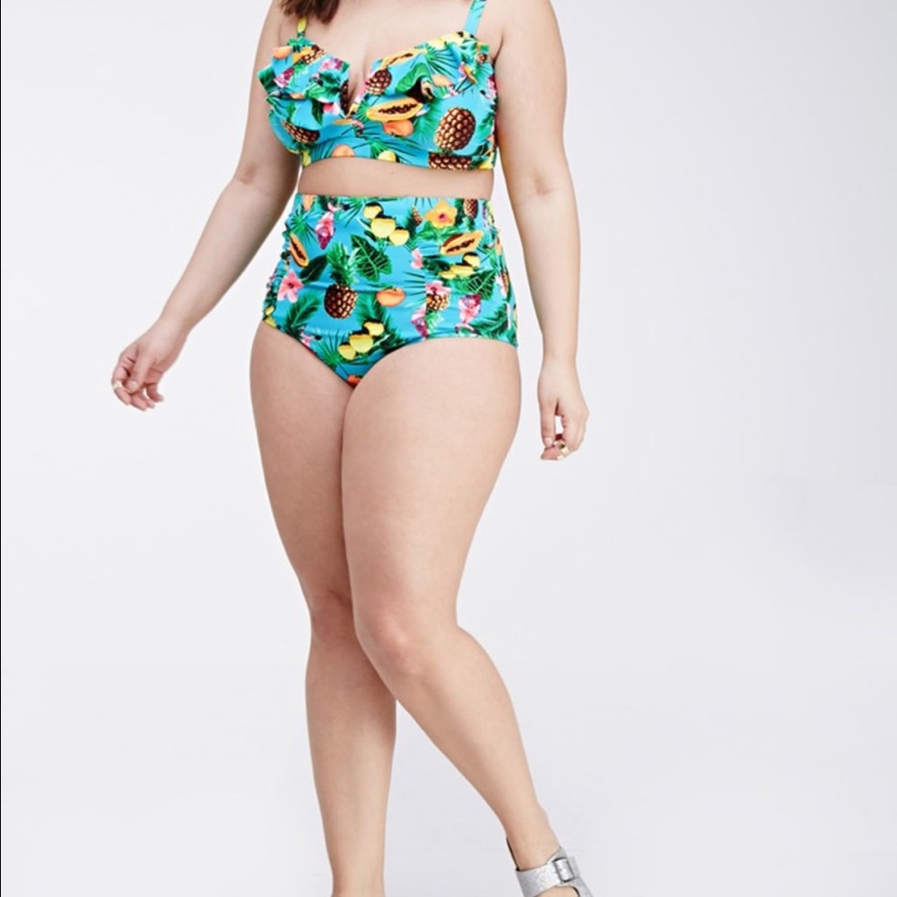 Forever 21+ tropical print bathing suit