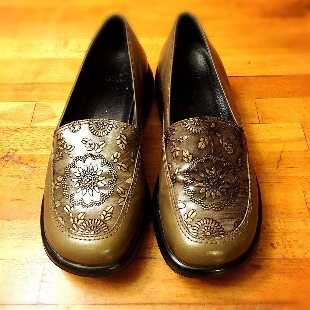 Dansko Clogs with Metallic Floral Design