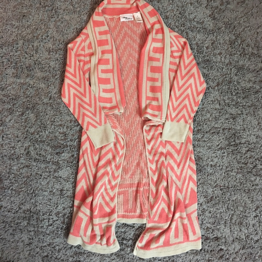 Cream and peach patterned cardigan