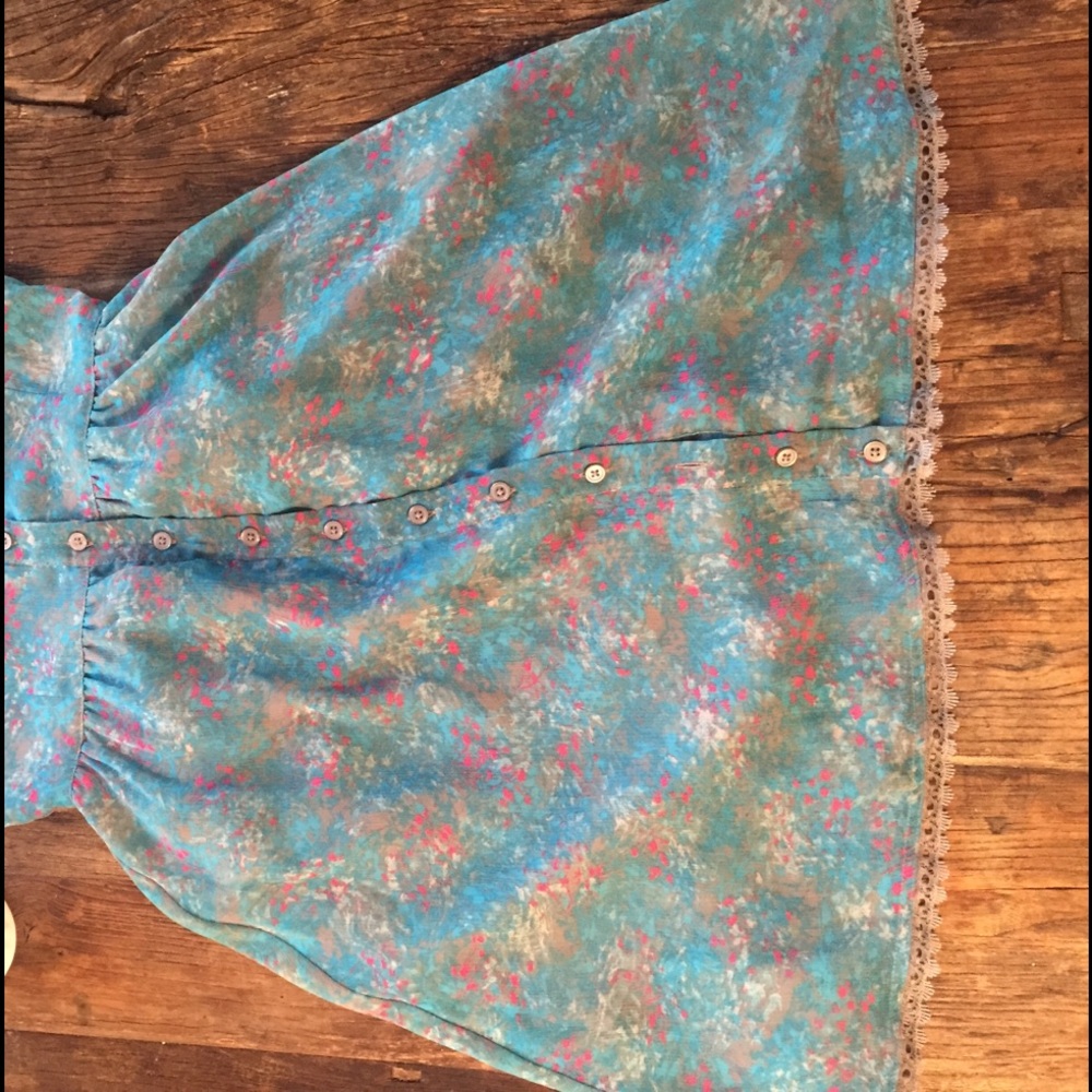 🌺🌸💐 Turquoise Floral Dress 🌺🌸💐 - Picture 3 of 3