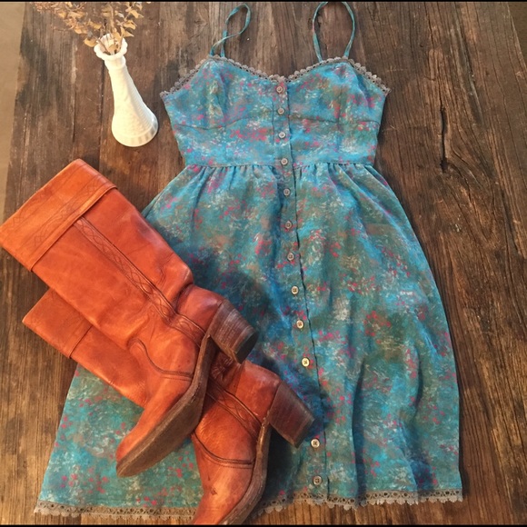 Dresses & Skirts - 🌺🌸💐 Turquoise Floral Dress 🌺🌸💐