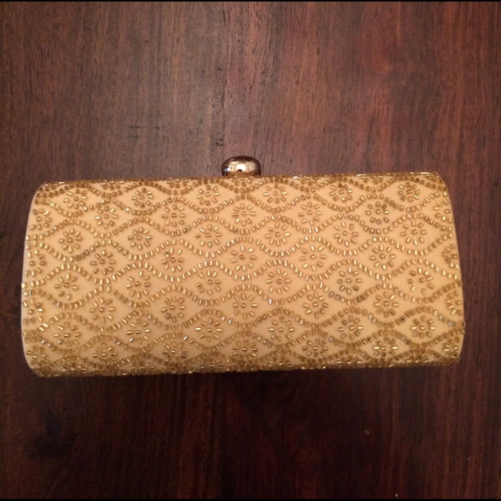 Gold beaded evening bag - price drop