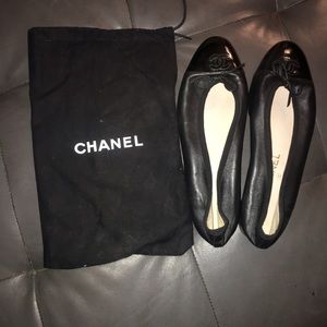 Black Chanel ballet flats