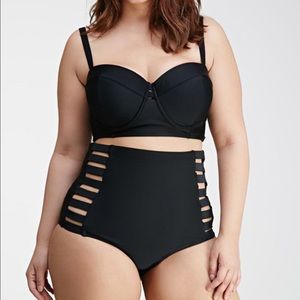 forever 21+ black bathing suit set.