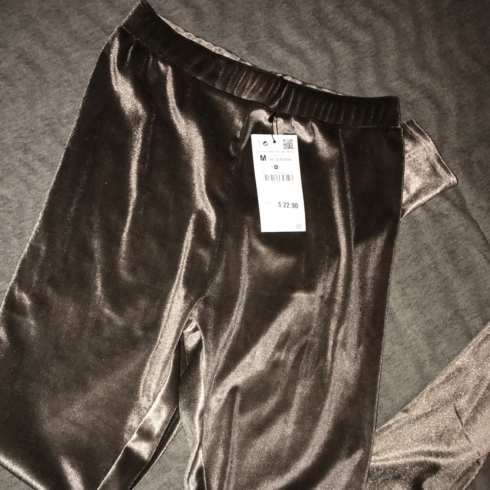 Zara velvet leggings