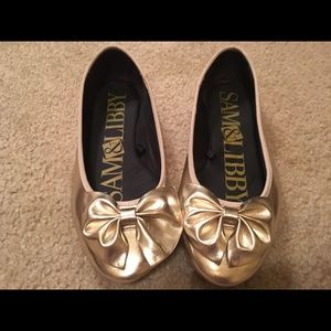 Gold bow Sam & Libby flats