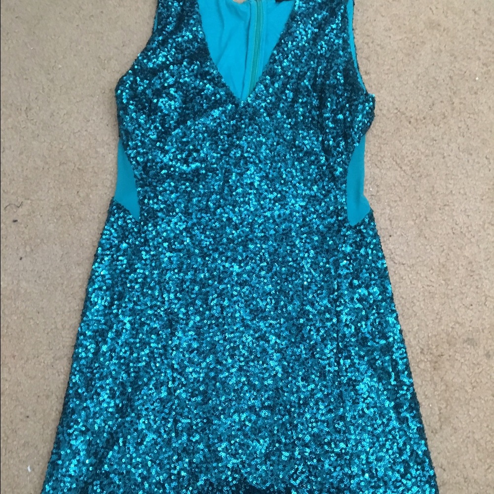 Foreign exchange teal sequin dress