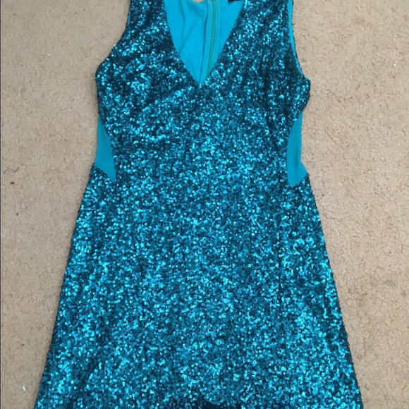 Foreign exchange teal sequin dress - Picture 1 of 2