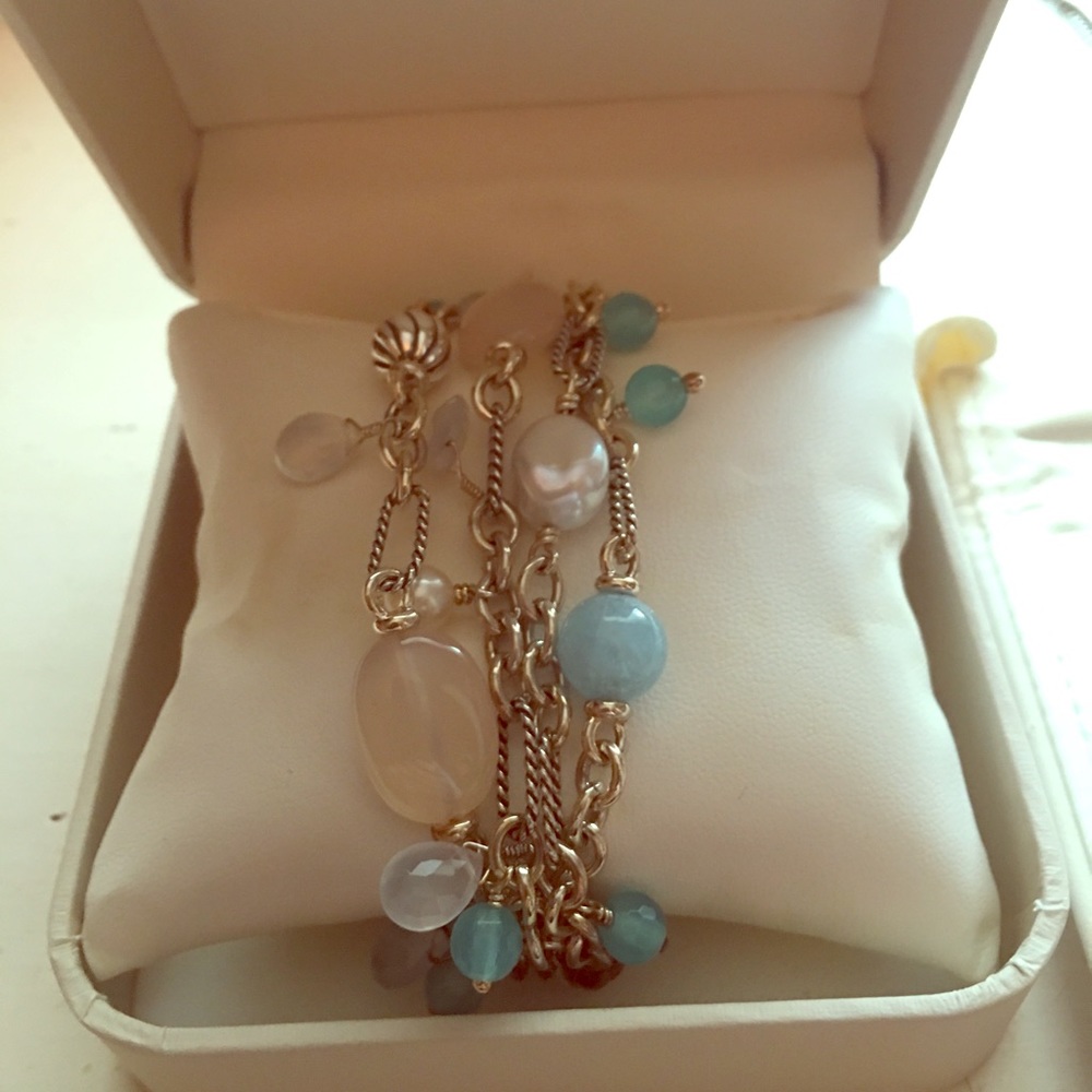 David Yurman multi strand gemstone bracelet