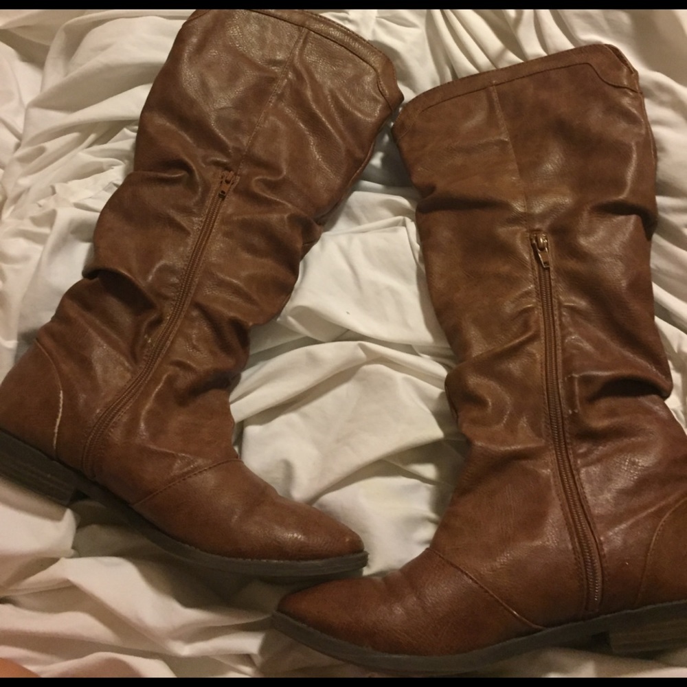Slouchy under the knee boots