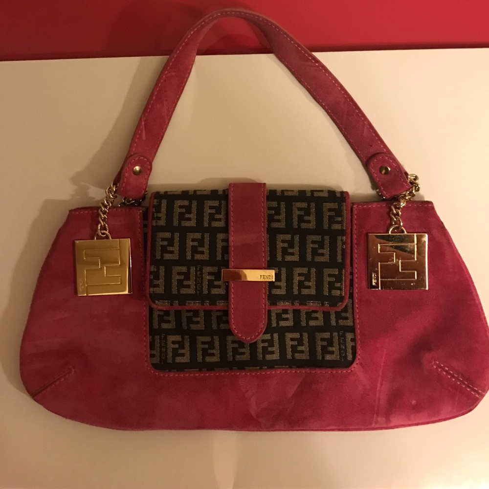 Pink Suede Fendi Bag