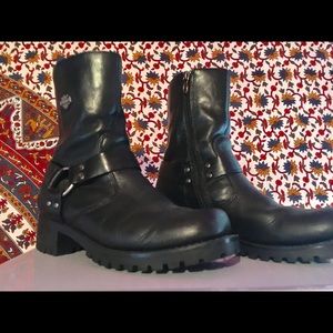 HARLEY DAVIDSON BLACK LEATHER BOOTS